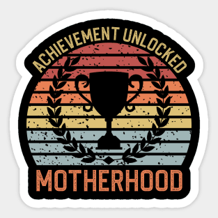 Achievement Unlocked Motherhood Sticker
